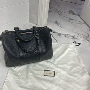 Gorgeous navy leather Gucci Joy Boston bag